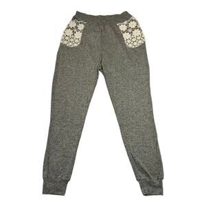 Romeo & Juliet Couture Pull On Jogger Pants Size S Crochet Trim Loungewear Boho